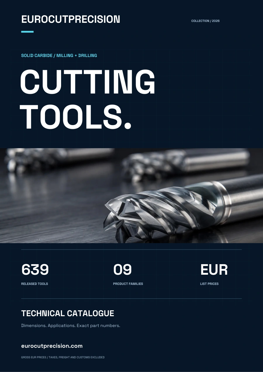 Current EUROCUTPRECISION catalogue front cover with original Z5 cutting tool photography